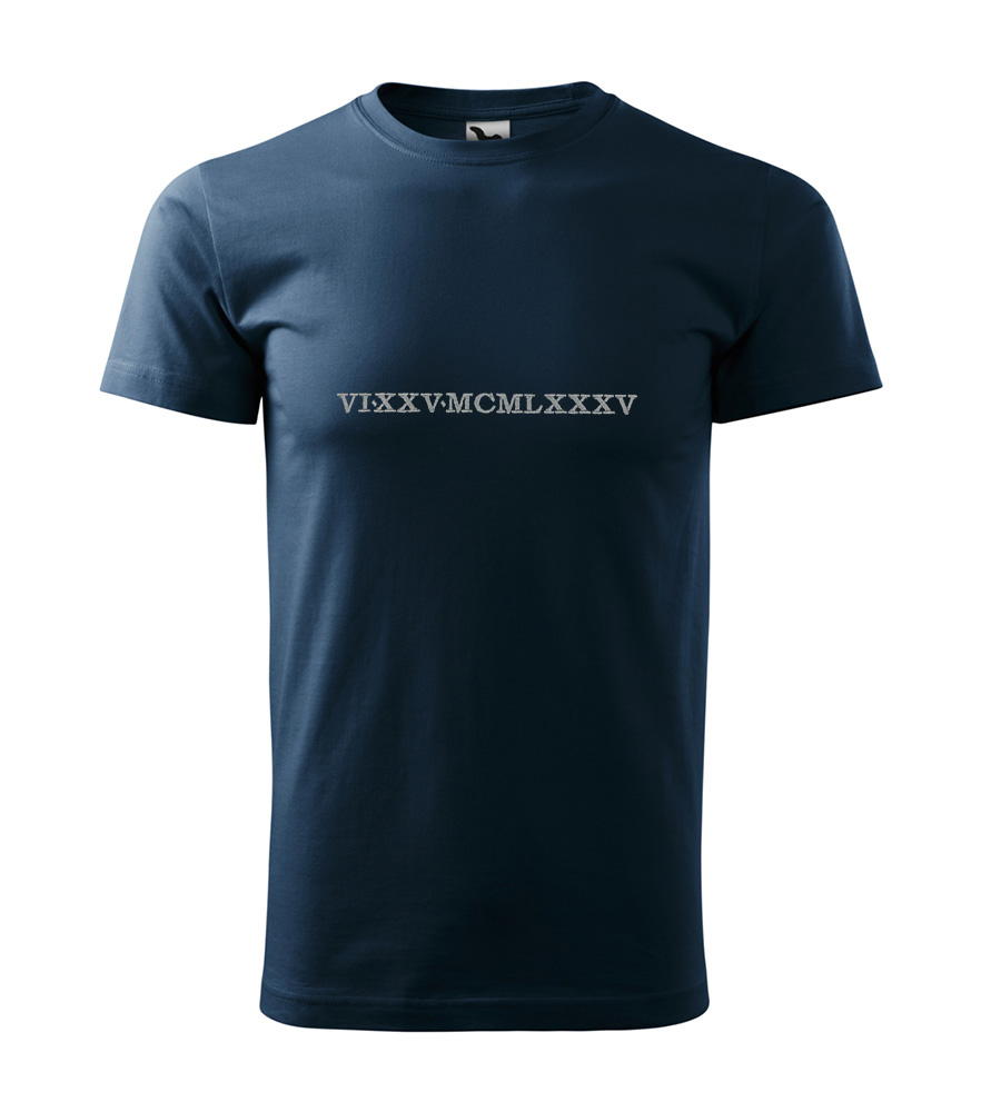 Vyšívané pánske tričko, vyšívaný dizajn RÍMSKY DÁTUM